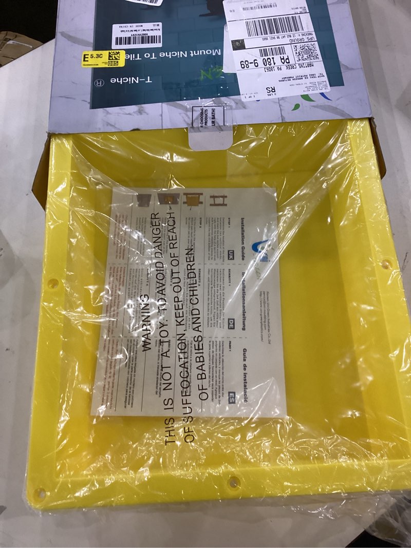 Condition photo showing New/Like New for Uni-Green Shower Niche Ready for Tile 16" ×14" × 4" Bathroom Recessed Shower Niche Rectangle Leak Proof Shower Shelf Organizer for Shampoo & Toiletry Storage Yellow