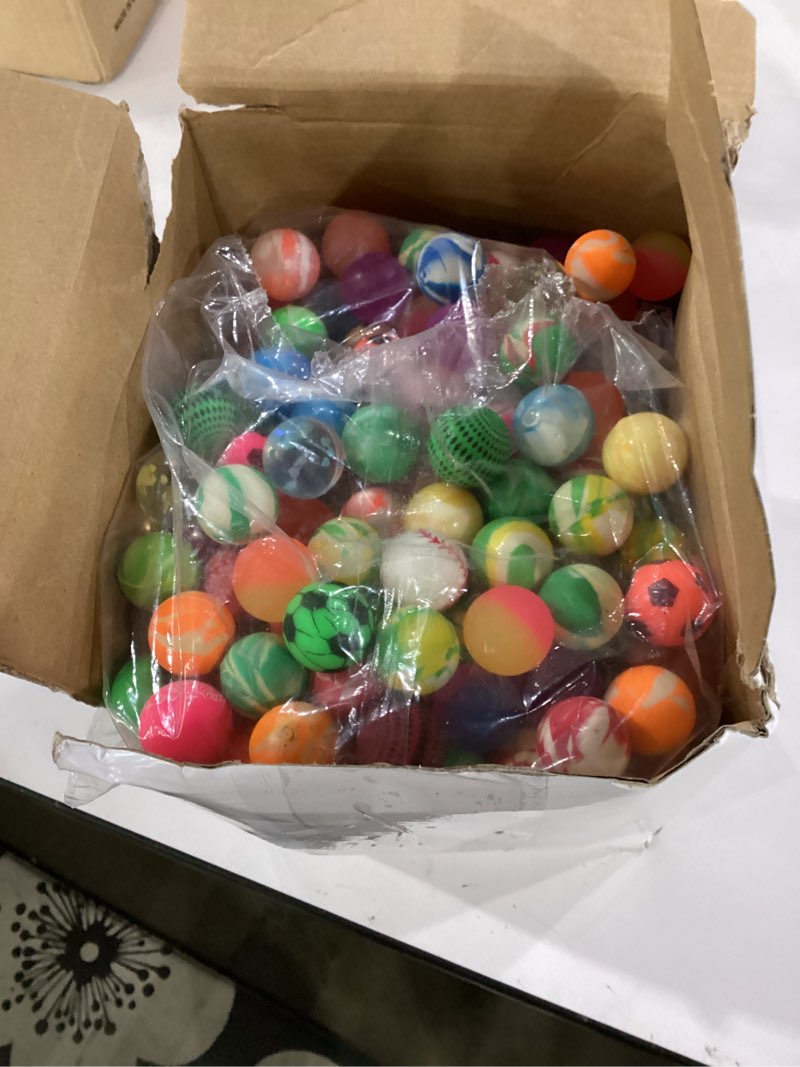 Condition photo showing As Is for 500 pieces bouncy balls in bulk 25 mm/ 1 inch rubber high bouncing balls for kids colorful bouncy ornament for kids party favors prizes gift vending machines outdoor activities