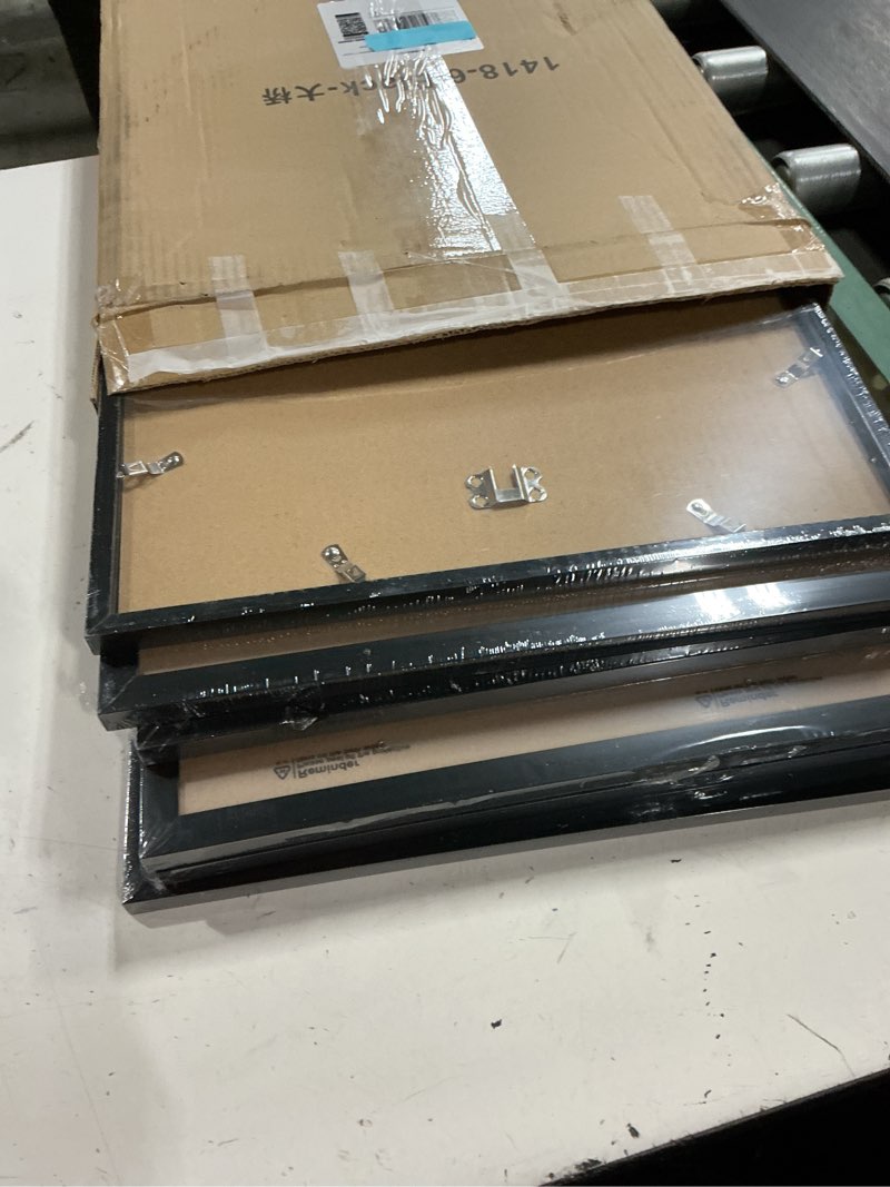Condition photo showing New/Like New for 6 sets 14x18 picture frame, frames for 14 x 18 canvas collage photo poster certificate wall gallery, high transparent horizontal vertical black 14 by 18 inches black 14x18
