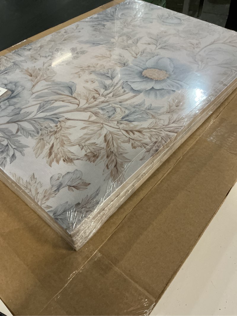 Condition photo showing New/Like New for 3Pcs Blue Neutral Floral Canvas Wall Art Vintage Farmhouse Abstract Flowers Botanical Painting Picture Wall Decor Poster Print Artwork for Living room Bedroom Office Home Decoration Canvas 24L'' x16W''