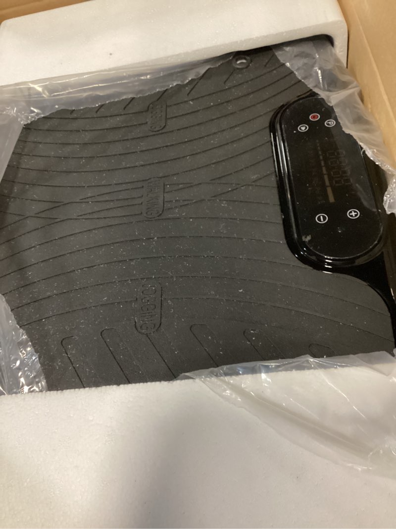 Condition photo showing As Is for Vibration Plate Exercise Machine, Vibrating Plate Platform for Lymphatic Drainage with 200 Adjustable Speeds, Power Vibration Plate for Weight Loss & Fitness, Supports Weight 450 Lbs Jet Black