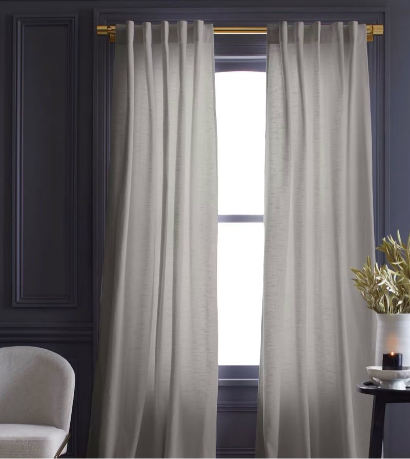 Condition photo showing Good Condition for cotton slub curtain, 48x84, natural