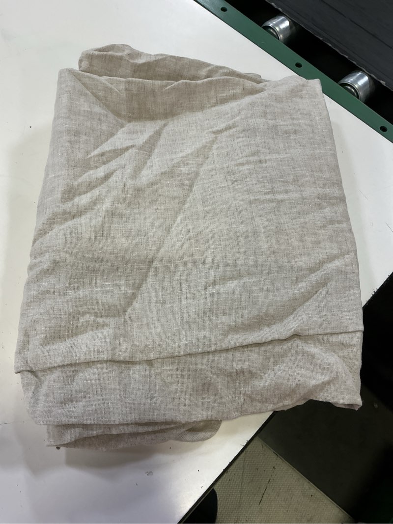 Condition photo showing Good Condition for european linen curtain - single panel, 48x96, flax