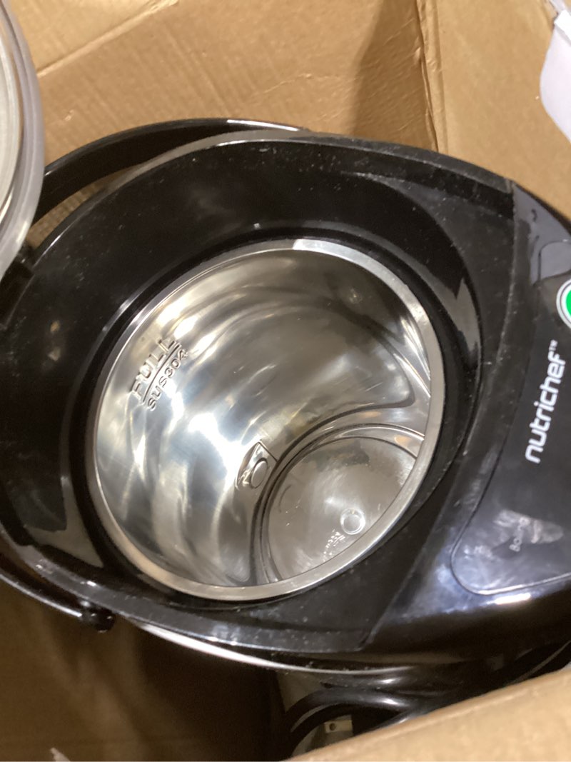 Condition photo showing As Is for nutrichef hot water urn pot insulated stainless steel,auto & manual dispense,auto boiler,safety lock shutoff 3.38 qt /3.2l - auto boiler shut off - pkwk43 3.4 quarts
