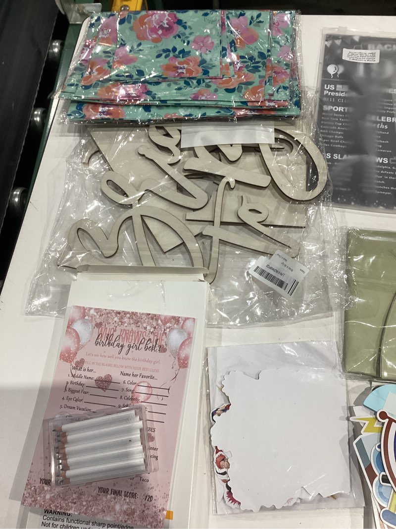 assortment of party decor items 