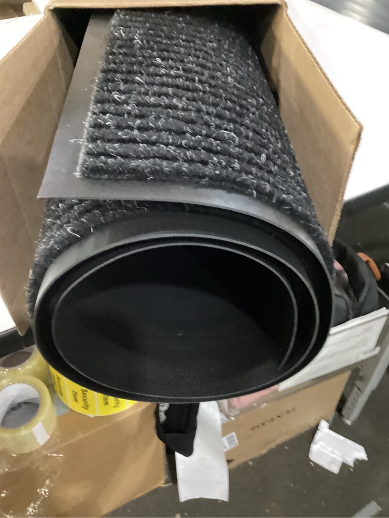 Condition photo showing Good Condition for notrax 109 industrial door mat, 3' x 4' entrance mat, heavy duty commercial rug for businesses, welcome lobbies, garage, and mudroom, made in the usa, charcoal black, brush step 109s0034ch 3' x 4' (rectangular) charcoal solid
