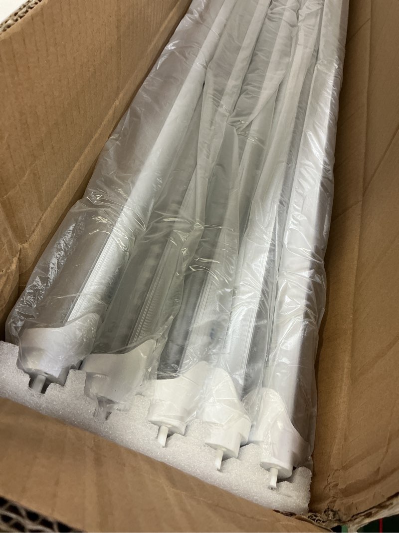 Condition photo showing Good Condition for 30-pack t8 led bulbs 4 foot tube light, 4ft led shop garage warehouse light, 20w 5000k 2600lm daylight white, fluorescent lights tube replacement, ballast bypass, dual-end powered, clear cover 30pack