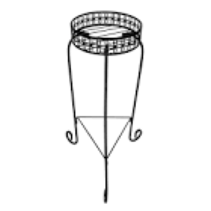 allen + roth 27.3-Inches H x 10-Inches W Black Indoor/Outdoor Round Steel Plant Stand