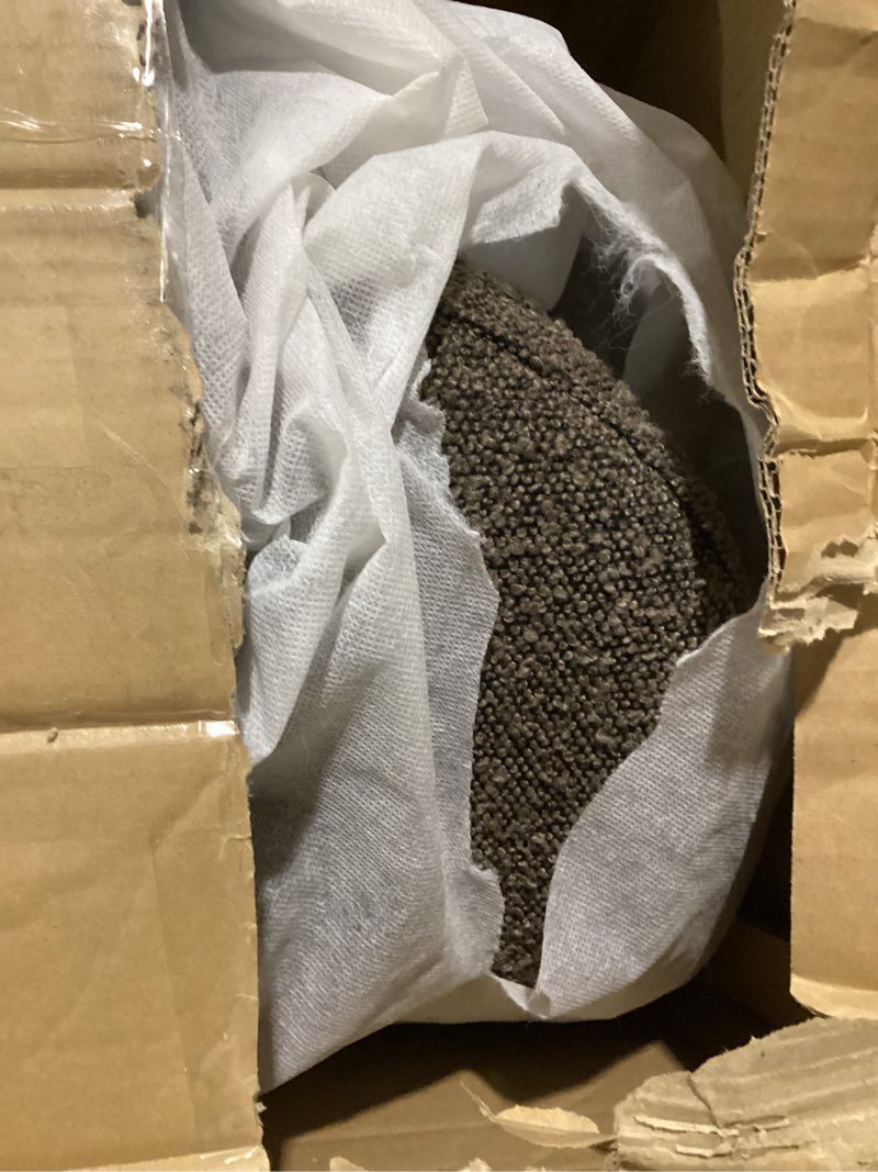 Condition photo showing Good Condition for Spatial Order Upholstered 360° Barrel Back Swivel Chair | Accent Chairs for Living Room & Bedroom | Decorative Home Furniture, Brown Boucle