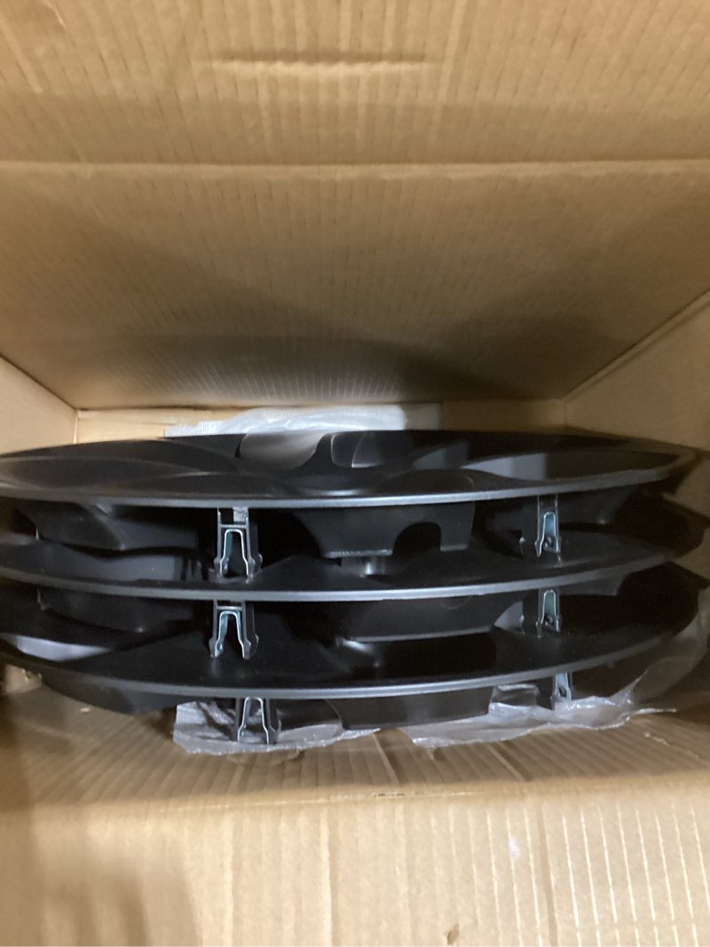 Condition photo showing As Is for ONLY 3 !!!! Wheel Covers 19 Inch for Tesla Model Y Accessories 2024 2023 2022 2021 Matte Black ABS Hubcaps 4 Pcs Compatible with Tesla Molde Y Rim Protector Replacement Wheel Cover (Eclipse Edge)