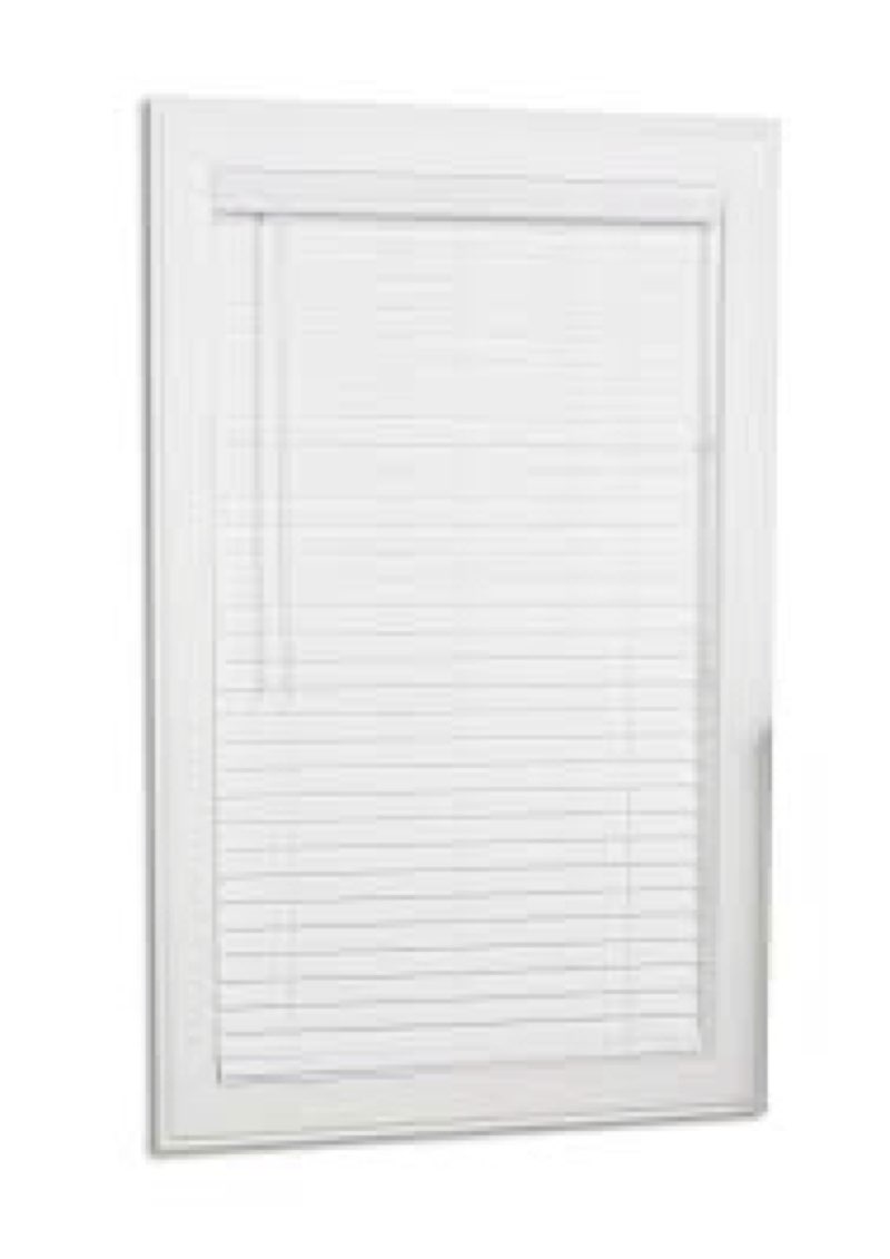 Allen + Roth Cordless Faux Wood Blind in White Finish