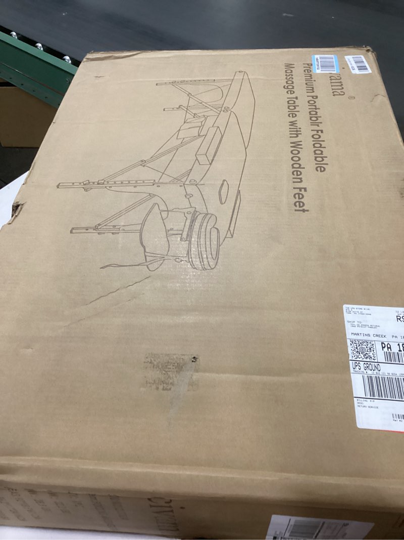 Condition photo showing New/Like New for civama Massage Table Massage Bed Portable, 29 LBs Light Weight 2 Section Foldable Tattoo Bed Facial Care Spa Lash Bed Height Adjustable Sturdy Wooden Frame with Accessories Carrying Bag, Black Black (Wood Leg)