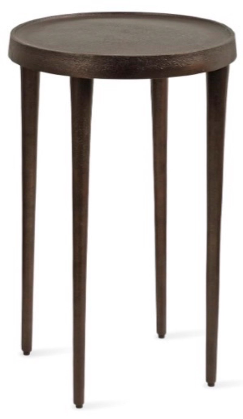 Kate and Laurel Rava Modern Metal Round Side Table, 14 x 14 x 22, Bronze, Cast Aluminum Accent Table