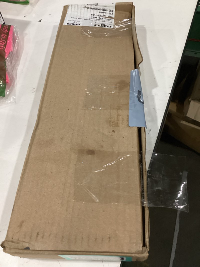 Condition photo showing As Is for unger pr00 pro stainless steel squeegee handle, rubber grip, black/steel, screw clamp