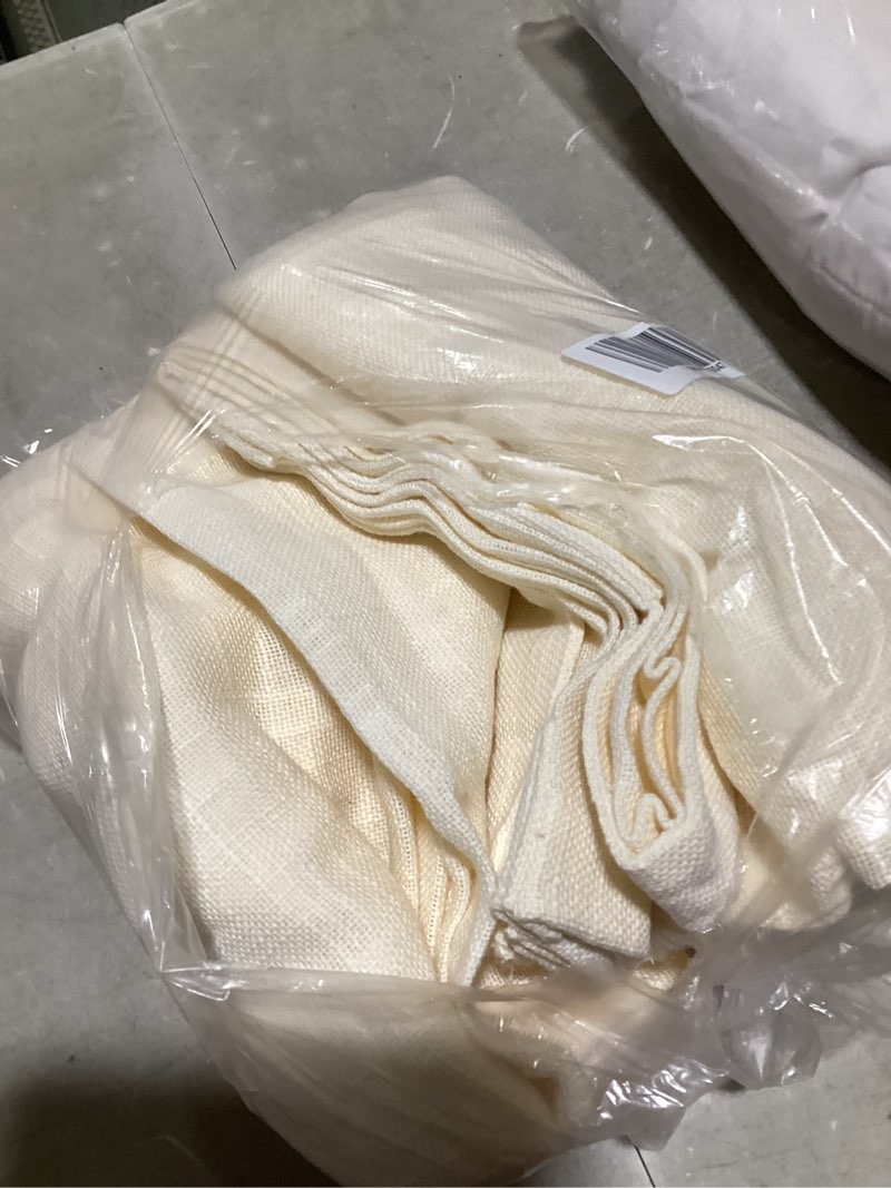 Condition photo showing Good Condition for cotton sheer curtain set (set of 2), 48x84, ivory