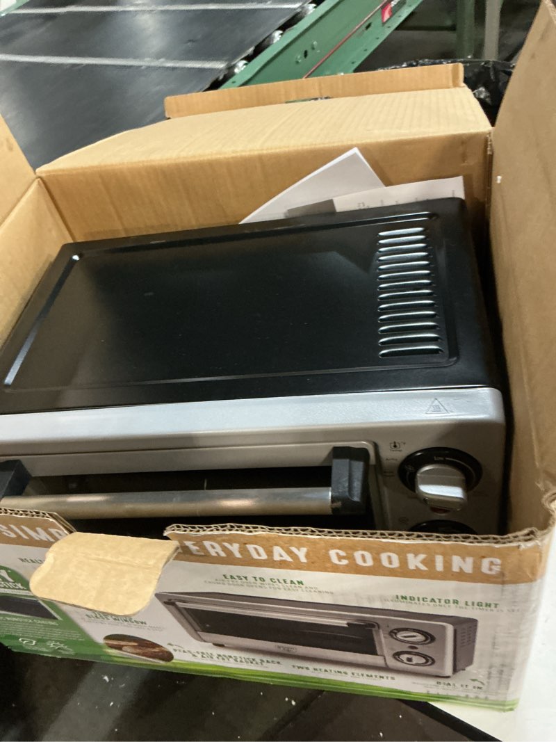 Condition photo showing Good Condition for greenlife countertop toaster oven air fryer stainless steel, healthy ceramic nonstick, pfas free, tray & basket, bake, broil, reheat, adjustable temp & time control, auto shutoff, turquoise countertop toaster oven air fryer turquoise