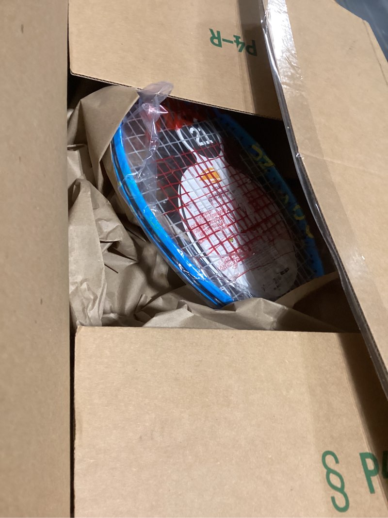 Condition photo showing New/Like New for Wilson US Open Jr Tennis Racket, for Kids, Aluminium, Blue/Green, 21 21 Inch Blue/Green