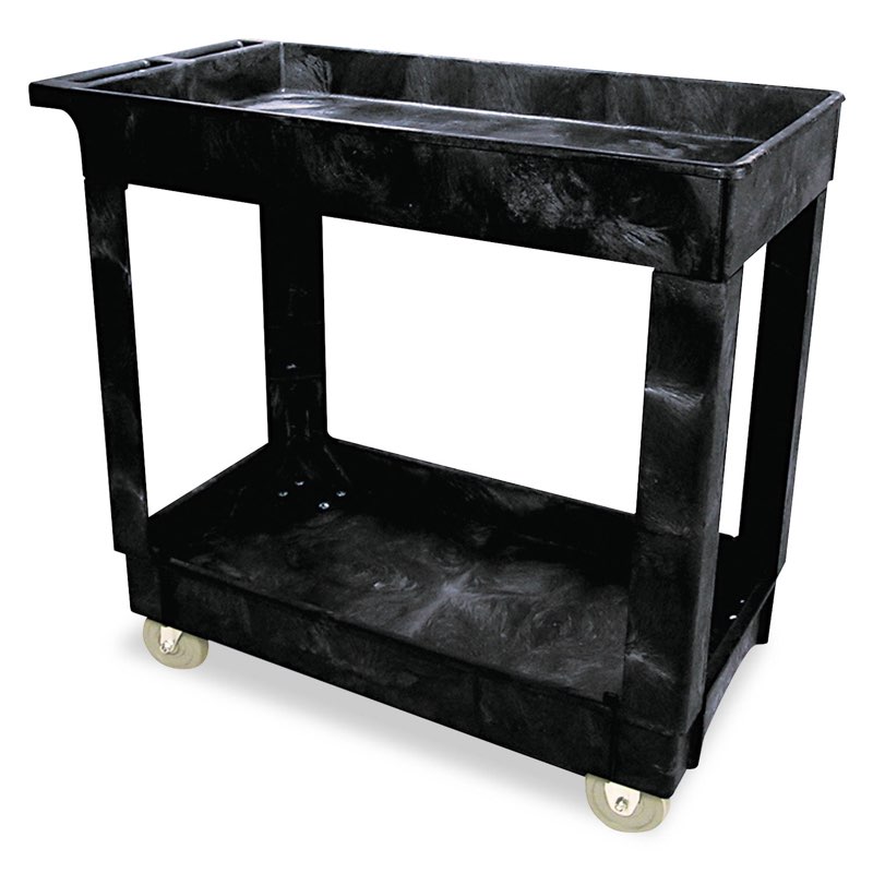 service/utility cart  two-shelf  17w x 38d x 31h  black