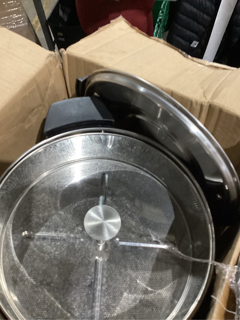 Condition photo showing As Is for sybo sr-cp-50b commercial grade stainless steel percolate coffee maker hot water urn for catering, 50-cup 8 l, metallic 8l metallic