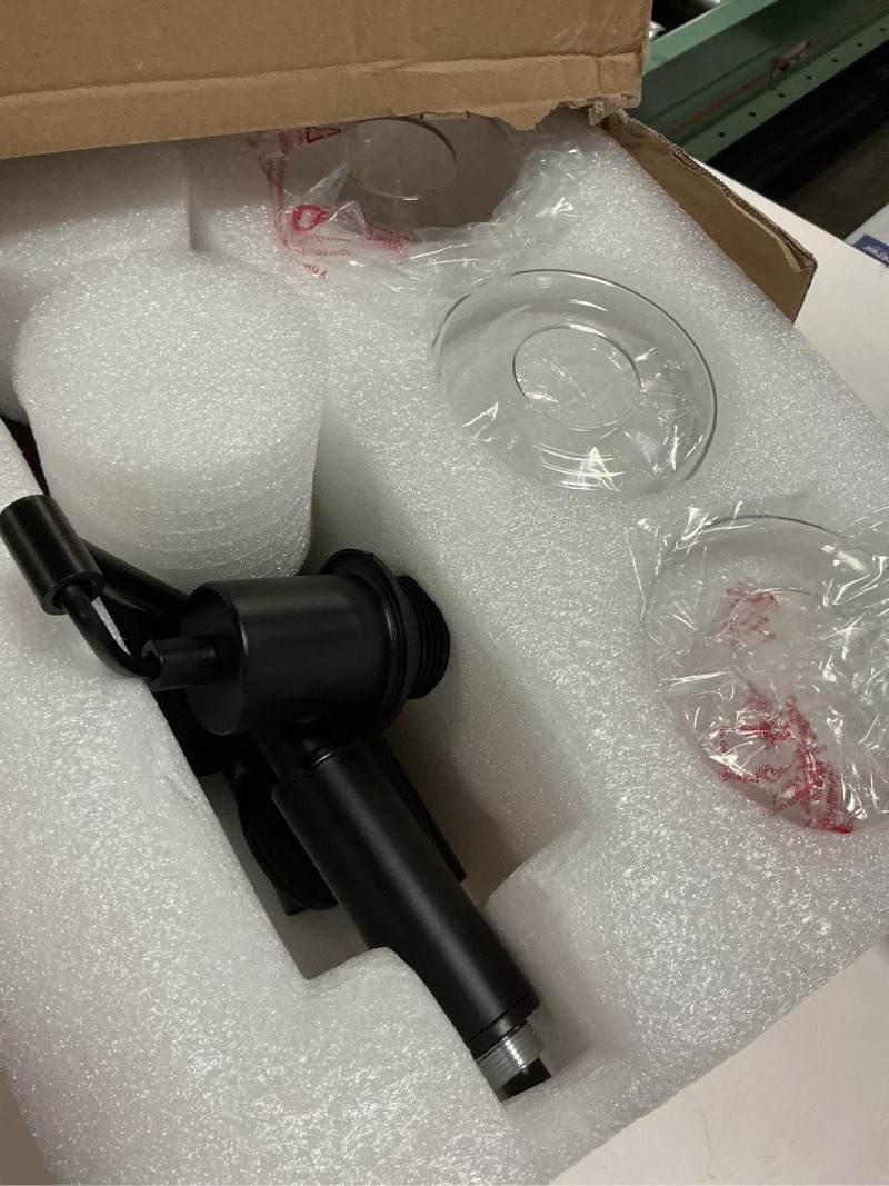 Condition photo showing As Is for 3 Lights Floor Lamp, Industrial Tree Lamp for Living Room Bedroom, Black Modern Dimmable Farmhouse Standing Lamp, Tall Pole with Clear Glass Shade