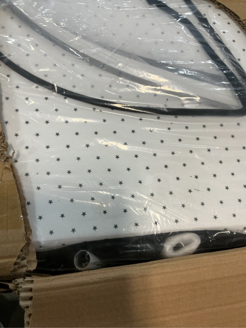Condition photo showing New/Like New for vooi baby bassinet bedside sleeper, 3 in 1 rocking bassinet for baby, bassinet bedside sleeper with wheels, adjustable height, storage basket, mattress & canopy, bed side bassinet for newborn crib dark grey