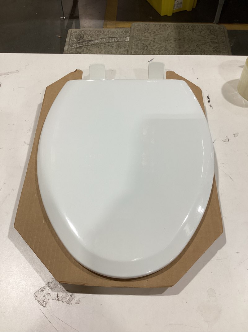 Condition photo showing New/Like New for mayfair nextstep2 toilet seat with toddler potty training seat built-in, slow close, easy clean, magnetic removable kids seat, made in usa, elongated, white