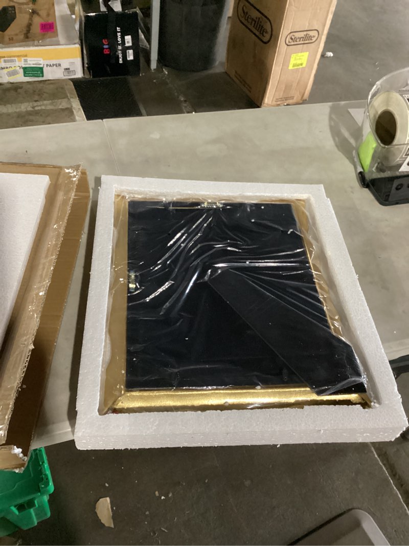 Condition photo showing Good Condition for simon's shop 11x14 picture frame with mat, vintage gold picture frames 11x14 matted to 8x10 image, ornate frame for posters photos, wall and tabletop display landscape or portrait 11x14 gold