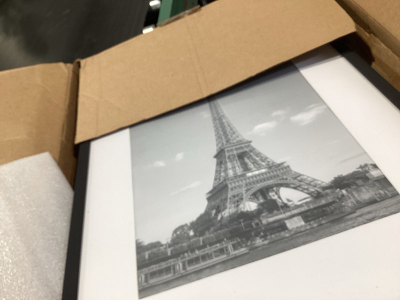 Condition photo showing As Is for upsimples 18x24 picture frame, display pictures 16x20 with mat or 18 x 24 without, wall hanging poster frames, black, 1 pack