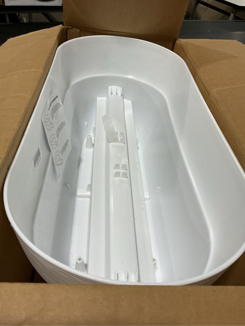 Condition photo showing Good Condition for bloomers railing planter with drainage holes – 24" weatherproof resin planter – polyethylene plastic - white white 24.3 × 10.5 × 9.5 inches