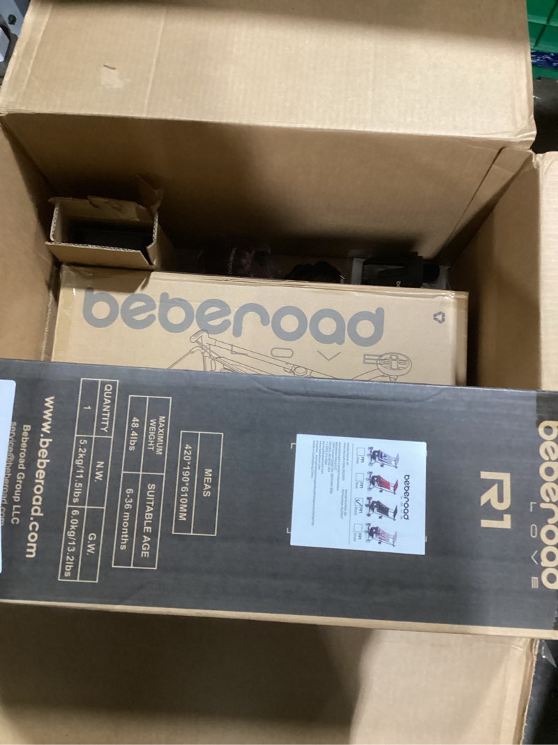 Condition photo showing Good Condition for beberoad love r1 auto-folding ultra lightweight double stroller twin strollers, side by side stroller for babies and toddlers aged 6-36 months, only 23.5 lbs, can turn into two single strollers, black double stroller black+black