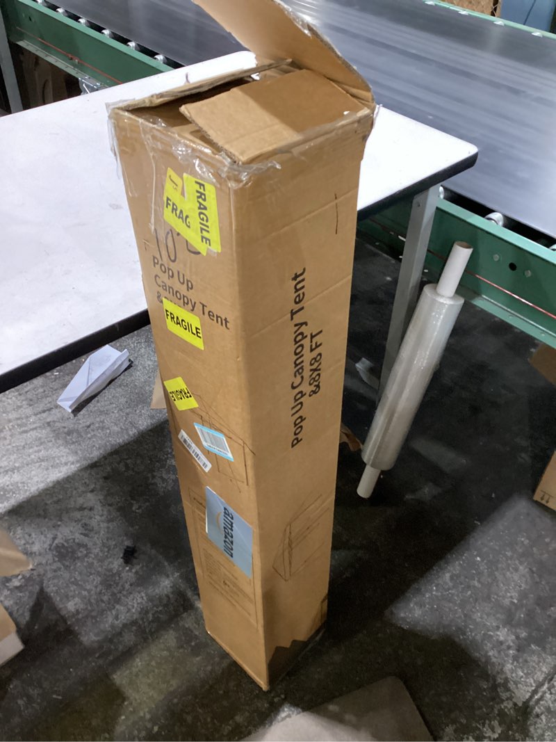Condition photo showing New/Like New for pop up canopy tent 8x8 ft,easy set-up sade,instant shelter w/canopy cover,4 ropes,adjustable straight leg heights canopies,outdoor patio tents for parties,commercial,white 8'x 8' white