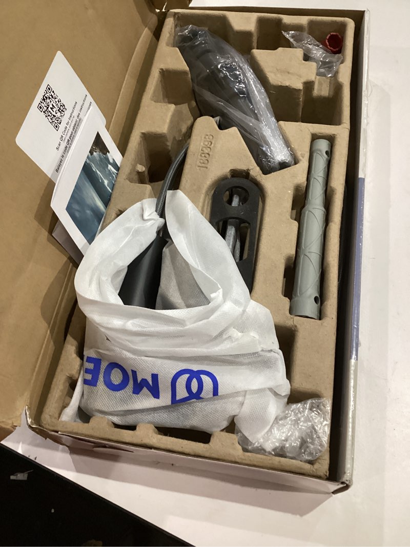 Condition photo showing Good Condition for Moen Beric Matte Black Modern One-Handle Single Hole Bathroom Faucet with Drain Assembly and Optional Deckplate for Your Bath Sink, 84774BL