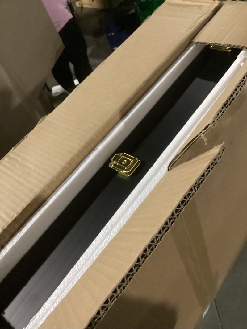 Condition photo showing As Is for Tatuo Model Car Display Case 1/64 Scale Model Car Display Case Cabinet Rack 26.5" x 18.75" x 3.25" Large Diecast Wall Mounted for Toy Collection Decor(Black,with Door) Black with Door