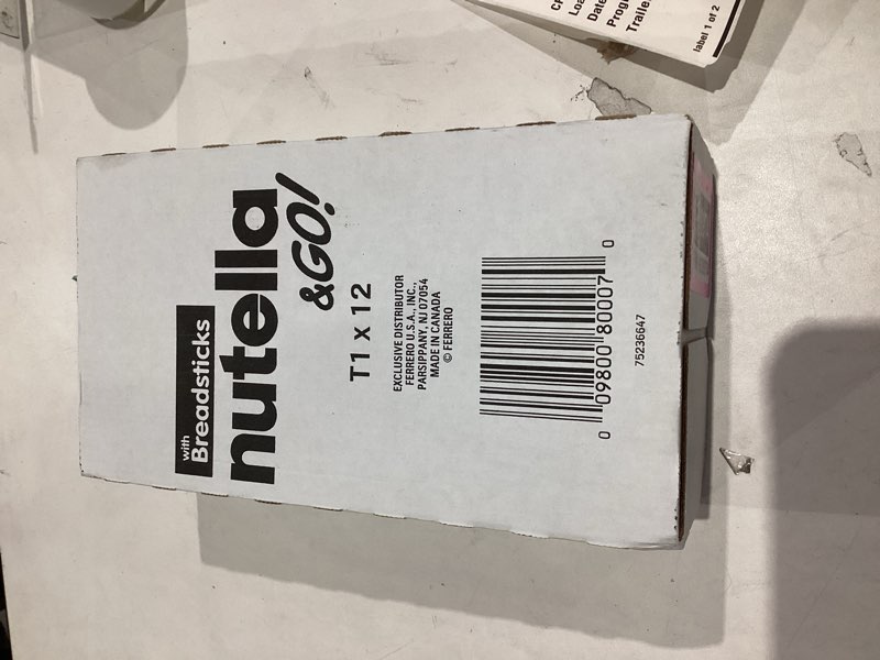 Condition photo showing New/Like New for Nutella & GO! Chocolate Hazelnut Spread with Cocoa + Breadsticks, 12 Snack Packs, 1.8 oz Each Other 1.8 Ounce (Pack of 12)