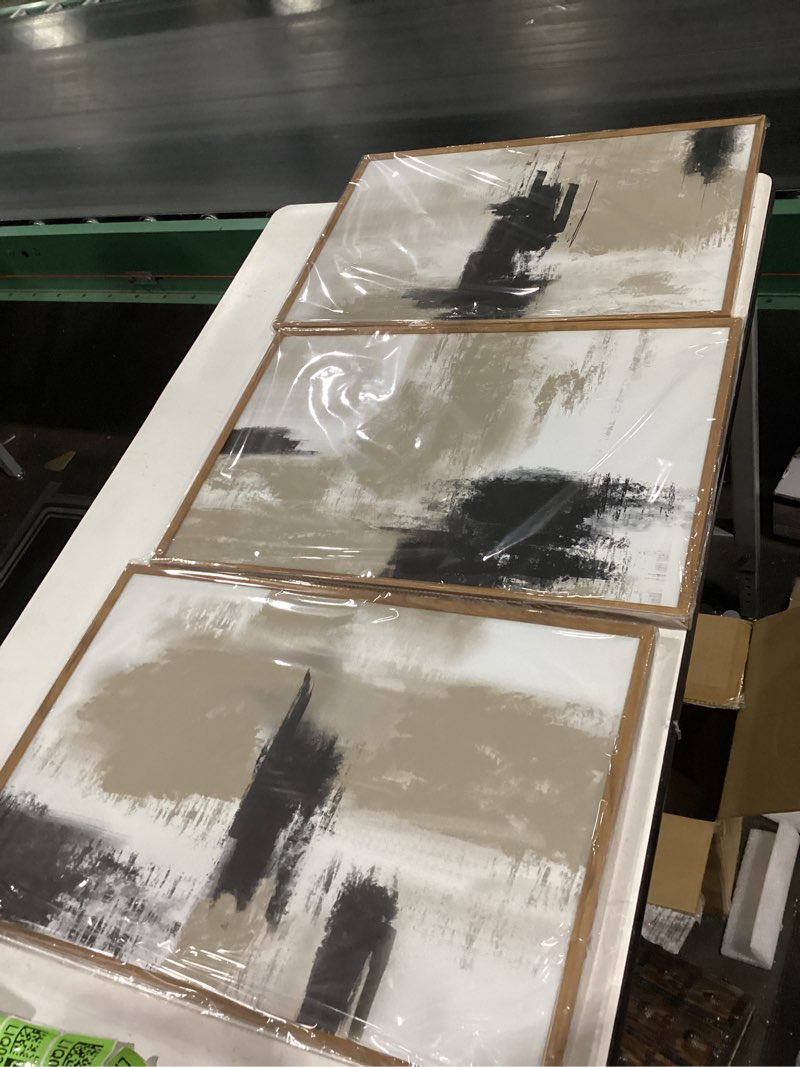 Condition photo showing New/Like New for *similar to stock photo* Framed Canvas Wall Art Set,  