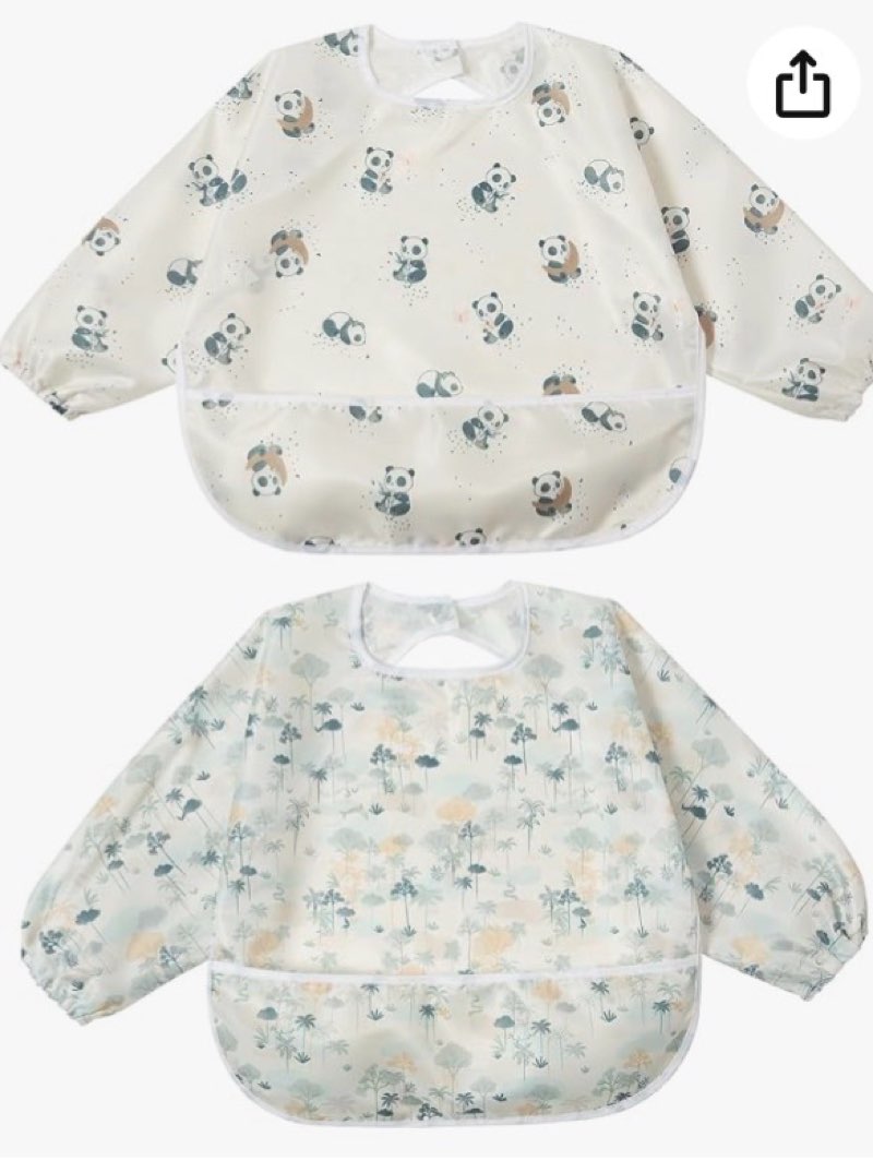 Little Dimsum Baby Bib with pocket waterproof Toddler Bibs Infant Feeding Bibs for Boys and Girls (pack of 2)