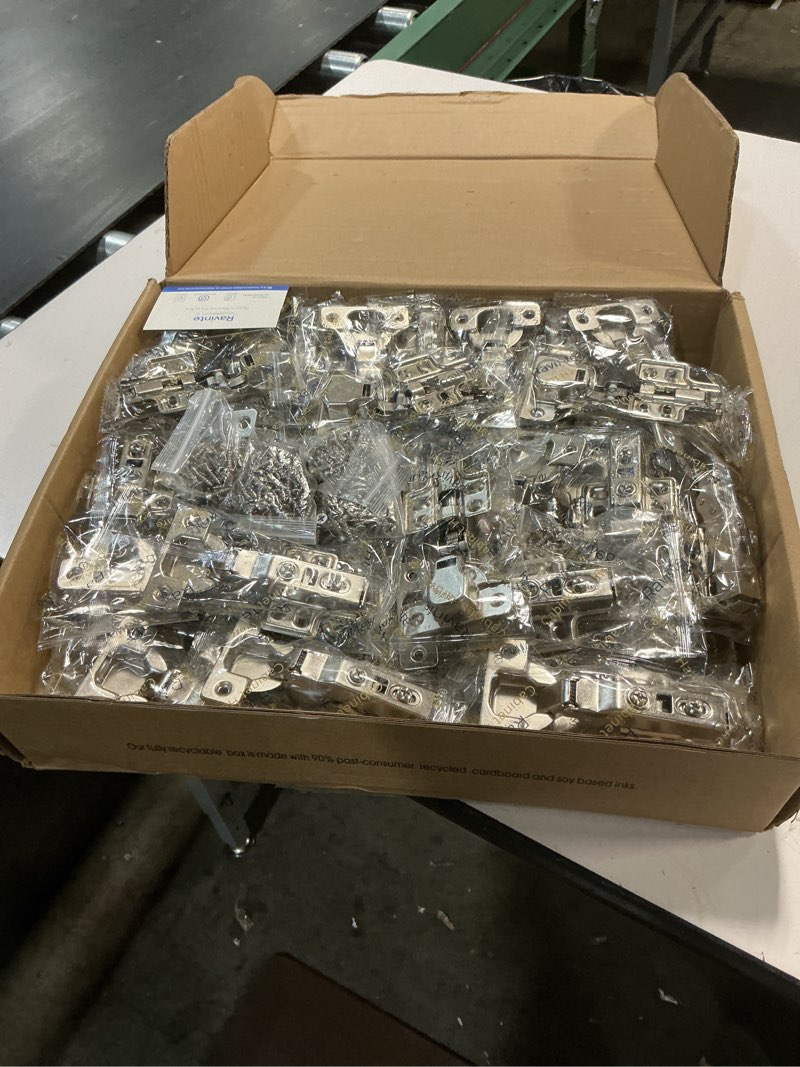 Condition photo showing New/Like New for 60 pack 30 pairs 1-3/8 inch overlay soft close hinges for kitchen cabinet hinges satin nickel hidden hinges stainless steel concealed hinge self closing 60 1-3/8 inch overlay