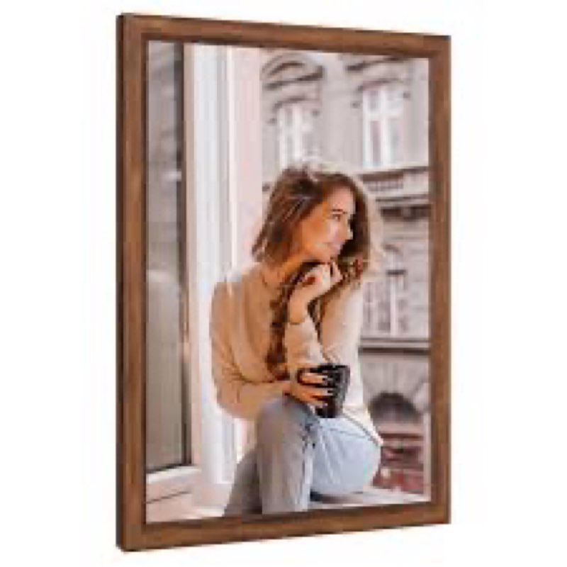 24x30 Wood Frame Brown, Rustic Natural Wooden 30x24in Poster Picture Frame, Distressed 24 x 30inch W