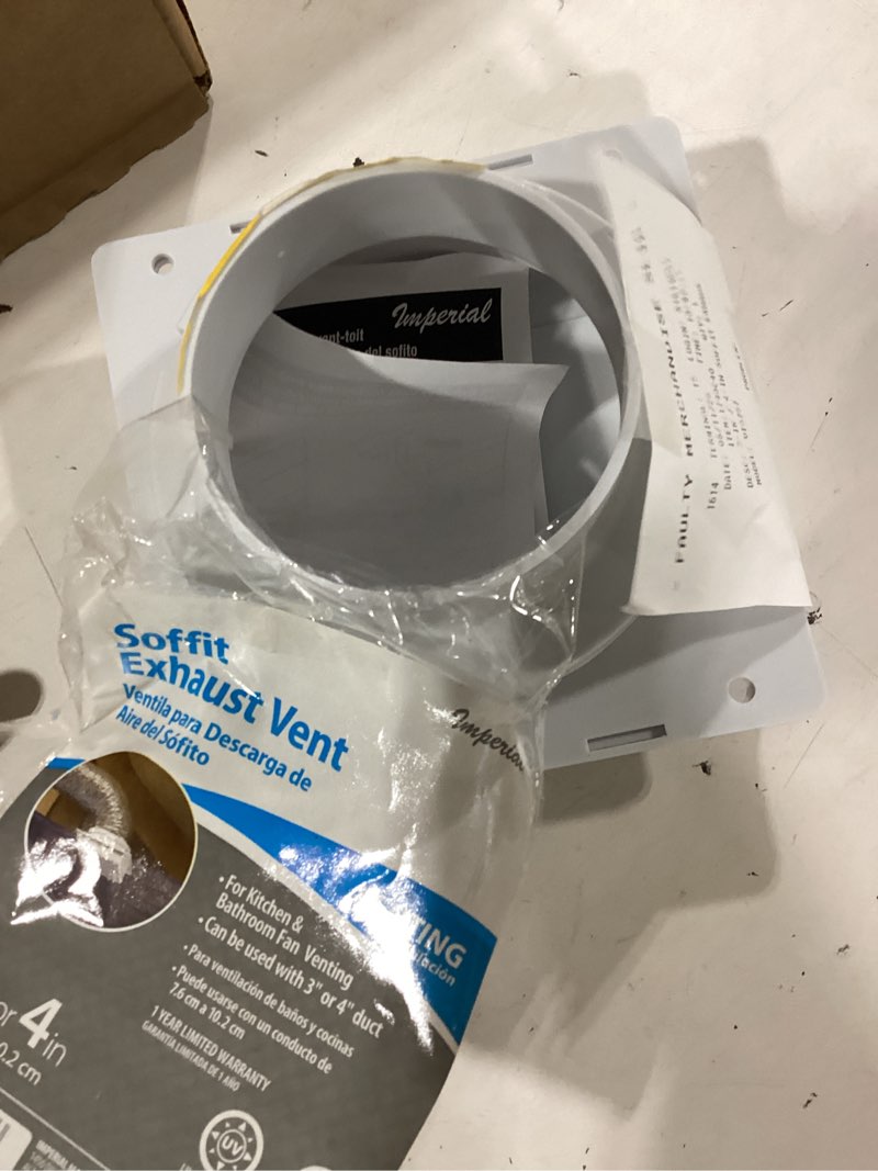 Condition photo showing Good Condition for imperial 5.25-in x 5.25-in white plastic soffit vent