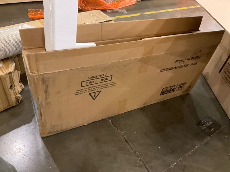 Condition photo showing As Is for 70? Fluted Fireplace TV Stand for 80? TVs, Remote & Touch Control Adjustable Flame Colors & Temperature, Entertainment Center with Storage, Modern Media TV Console Table for Living Room(Walnut) 70? TV Stand with Fireplace Walnut