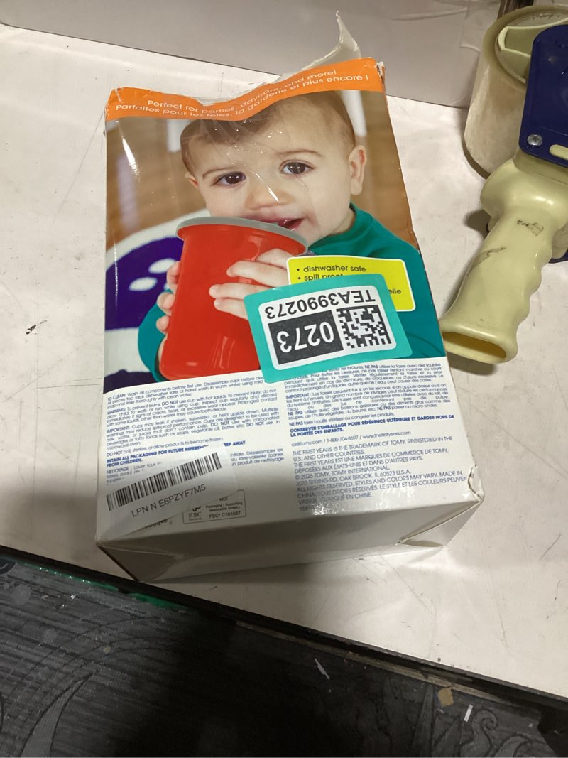 Condition photo showing As Is for the first years take & toss spill proof sippy cups - rainbow party pack - reusable toddler cups - kids cups and snap on lids for ages 9 months and up - 20 count rainbow sippy cups 10 ounces