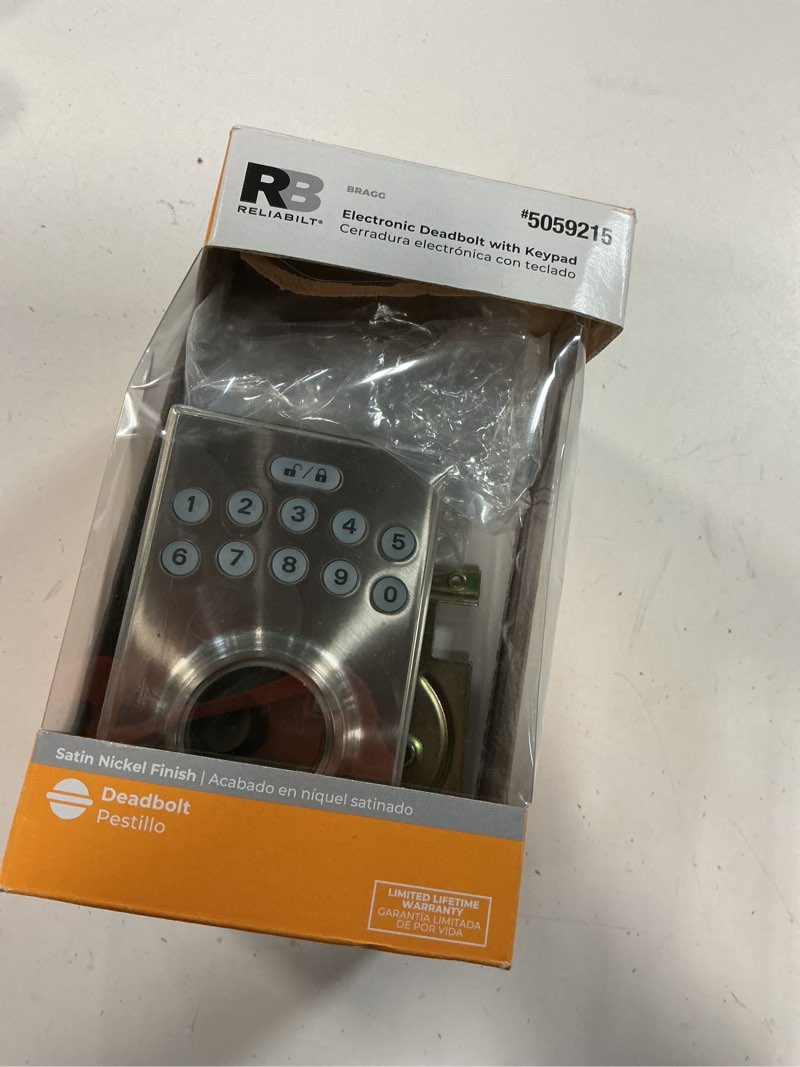 Condition photo showing As Is for reliabilt bragg electronic deadbolt