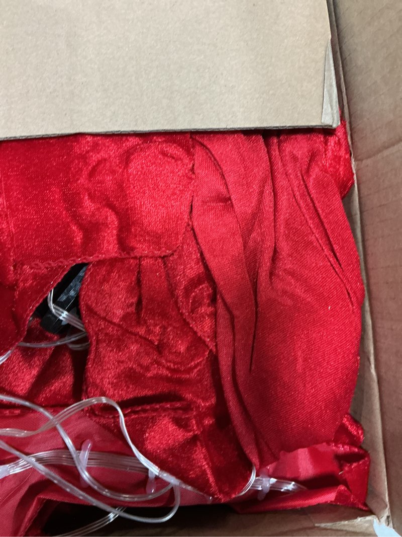 Condition photo showing Good Condition for Enhon 4 Pack Lighted Christmas Ribbon and Bows Fence Decoration, 13 ft Long 20'' x 11'' Large Red Christmas Bows Garland with 8 Modes and Timing for Christmas Party Eaves Stairs Indoor Outdoor Decor