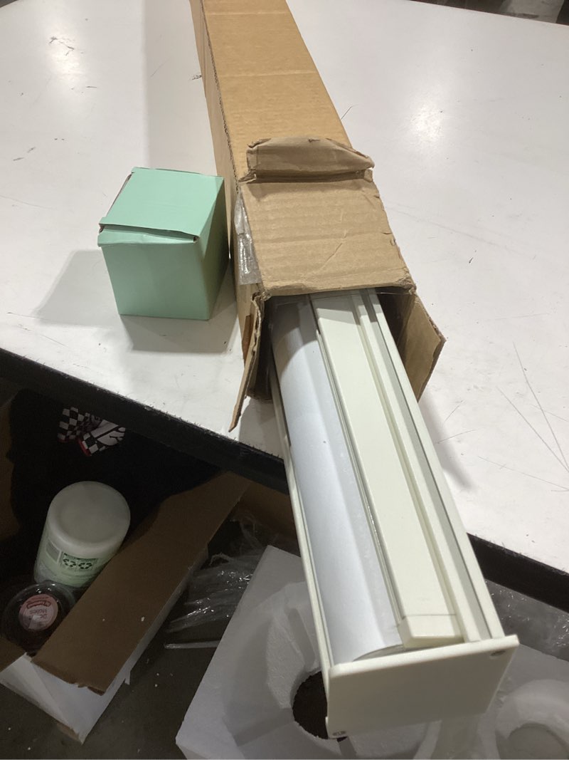 Condition photo showing Good Condition for Cordless Blackout Roller Shades Blinds for Windows Free-Stop,Pull Down Room Darkening with Valance,Thermal Insulated Woven Fabric Window Door Blinds for Home,Office,Linen 43" W x 72" L 43"W x 72"H Linen