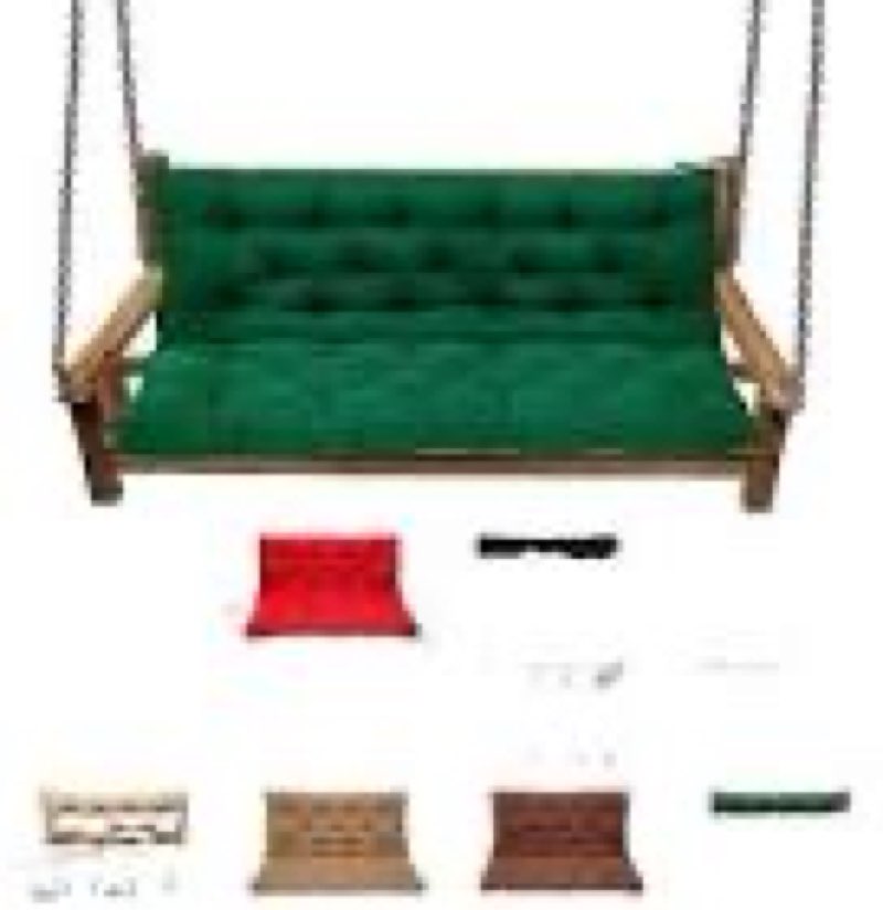Porch Swing Cushions Outdoor 60 inch x 40 Waterproof Swing Cushions 3 Seater Replacement with Backre