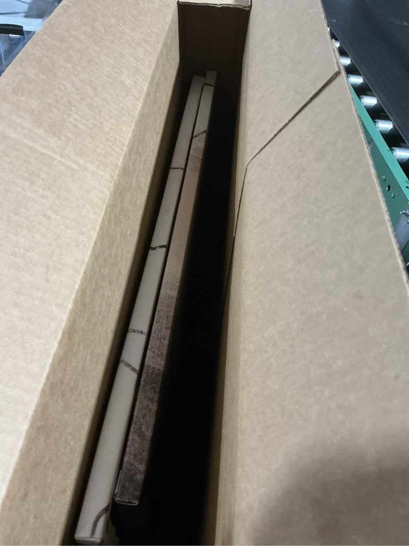 Condition photo showing As Is for 3Pcs Modern Abstract Canvas Wall Art Neutral Minimalist Boho Beige and Black Grey Geometric Line Nordic Picture Wall Decor Poster Print Artwork for Living Room Bedroom Office Home Decoration Beige Black-Canvas 16x24in-Canvas (2 PIECES)