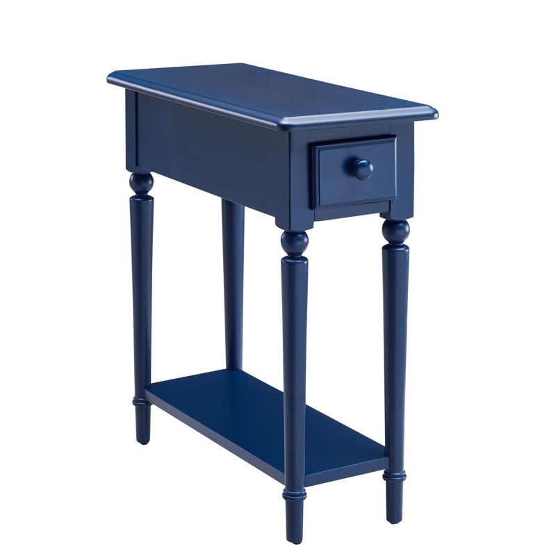 Coastal Solid Wood Narrow Side Table