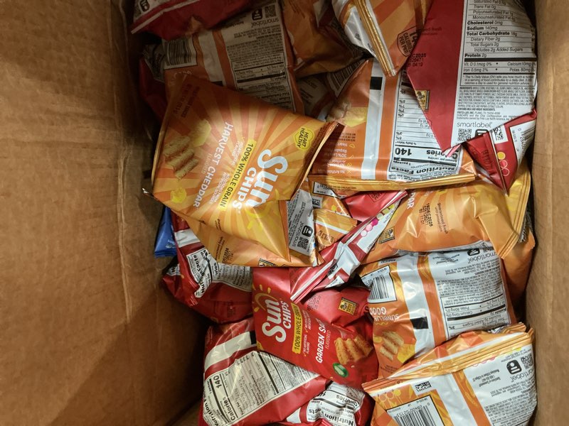Condition photo showing Good Condition for (Use By :12/16/2025) SunChips 100% Whole Grain Chips, Variety Pack, 1 oz Bags, Pack of 40, No Artificial Flavors, Colors Variety Pack 40 Count (Pack of 1)