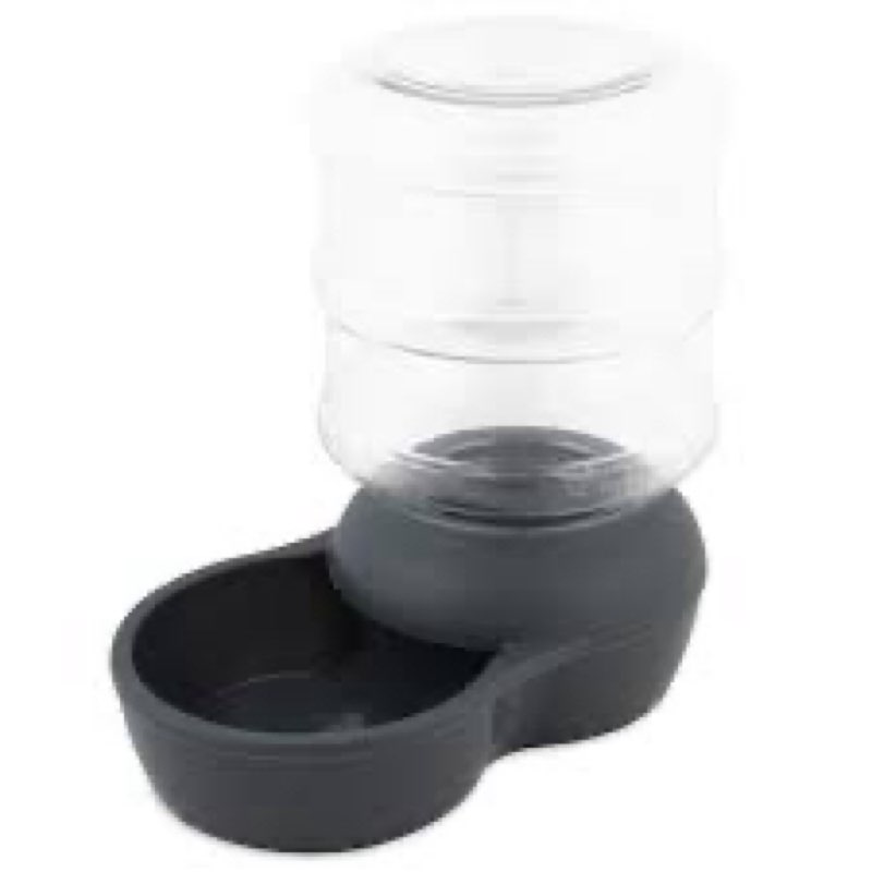 aspen pet lebistro gravity waterer water bowl station for cats and dogs  2.5 gallon  black