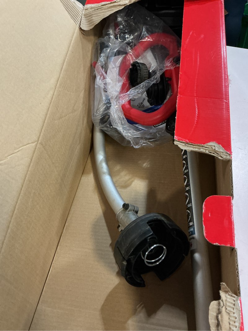 Condition photo showing As Is for hyper tough 17" 26cc 2-cycle gas powered curved shaft string trimmer